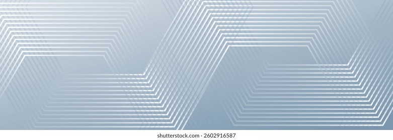 Abstract hexagon lines on gray background. Geometric stripe line art design for poster