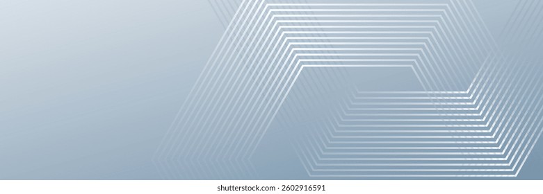 Abstract hexagon lines on gray background. Geometric stripe line art design for poster
