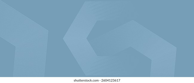 Abstract hexagon lines on gray background. Geometric stripe line art design modern