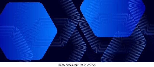 Abstract hexagon lines on gray background. Geometric stripe line art design for poster, brochure, cover, website, banner. eps 10