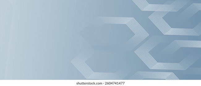 Abstract hexagon lines on gray background. Geometric stripe line art design modern
