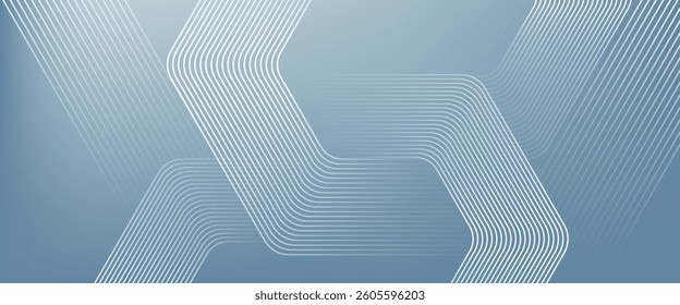 Abstract hexagon lines on gray background. Geometric stripe line art design for poster, brochure, cover, website, banner.