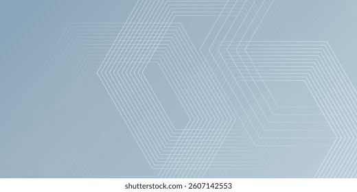 Abstract hexagon lines on gray background. Geometric stripe line art design modern vector ilustration.