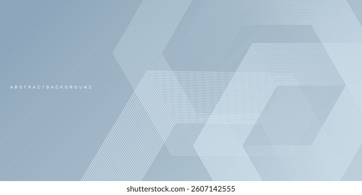 Abstract hexagon lines on gray background. Geometric stripe line art design modern vector ilustration.