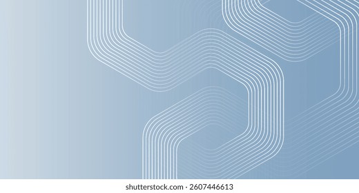 Abstract hexagon lines on gray background. Geometric stripe line art design for poster, brochure, cover, website, banner.
