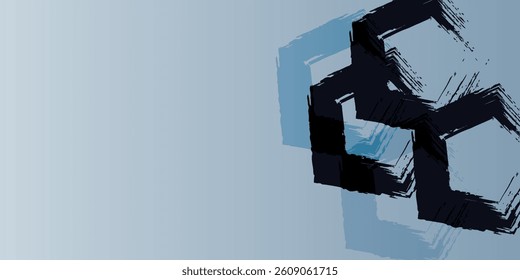 Abstract hexagon lines on gray background. Geometric stripe line art design modern pattern