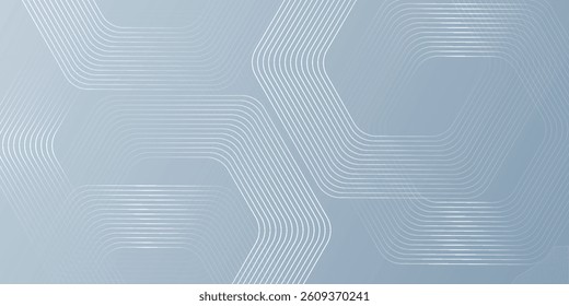 Abstract hexagon lines on gray background. Geometric stripe line art design modern vector illustration eps10