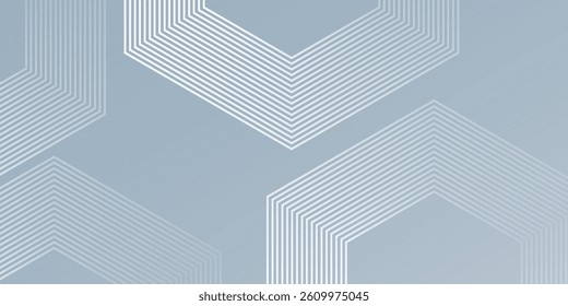 Abstract hexagon lines on gray background. Geometric stripe line art design simple godd modern art