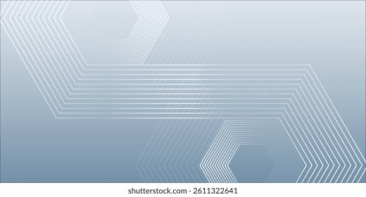 Abstract hexagon lines on gray background. Geometric stripe line modern art design for poster, brochure, cover, website, banner