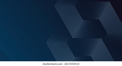 Abstract hexagon lines on gray background. Geometric stripe line art design for poster, brochure, cover, website, banner. modern