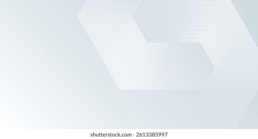 Abstract hexagon lines on gray background. Geometric lines modern