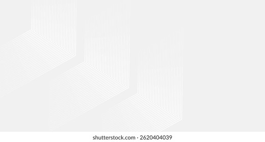 Abstract hexagon lines on gray background. Geometric stripe line art design for poster, brochure, cover, website, banner.