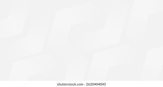 Abstract hexagon lines on gray background. Geometric stripe line art design for poster, brochure, cover, website, banner.