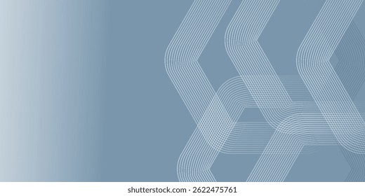 Abstract hexagon lines on gray background. Geometric stripe line art design modern