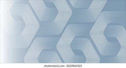 Abstract hexagon lines on gray background. Geometric stripe line art design modern.vector