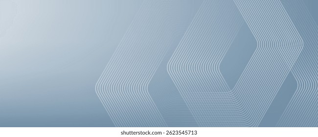 Abstract hexagon lines on gray background. Geometric stripe line art design for poster, brochure, cover, website, banner.