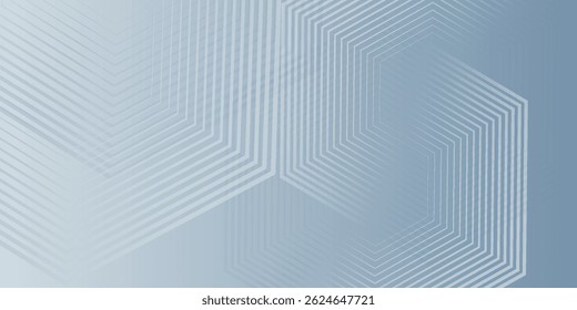 Abstract hexagon lines on gray background. Geometric stripe line art design for poster, brochure, cover, website, banner. illustration modern