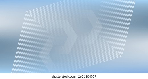 Abstrakte Sechsecklinien auf grauem Hintergrund. Geometrisches Streifenliniendesign für Poster, Broschüre, Cover, Website, Banner.