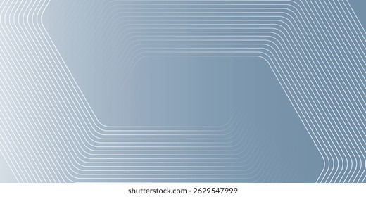 Abstract hexagon lines on gray background.