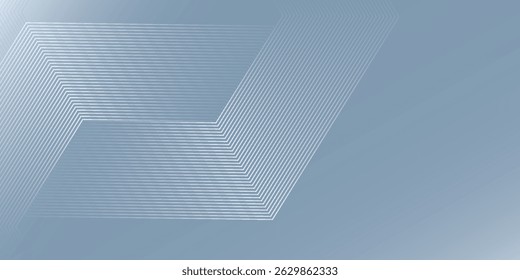 Abstract hexagon lines on gray background. Geometric stripe line art