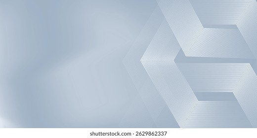 Linhas hexágonas abstratas sobre fundo cinza. Arte de linha de faixa geométrica