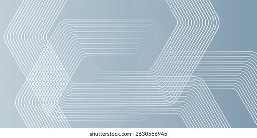 Abstract hexagon lines on gray background. Geometric stripe line art design modern vector illustration