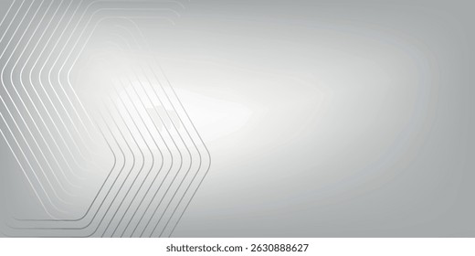Abstract hexagon lines on gray background. Geometric stripe line art design modern
