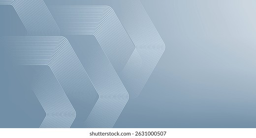 Abstract hexagon lines on gray background. Geometric stripe line art design for poster, brochure, cover, website, banner.
