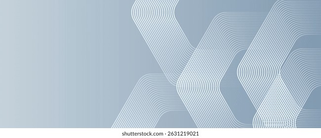 Abstract hexagon lines on gray background. Geometric stripe line art design modern