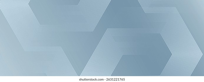 Abstract hexagon lines on gray background. Geometric stripe line art design modern vector