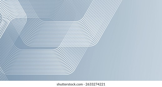 Abstract hexagon lines on gray background. Geometric stripe line art design modern