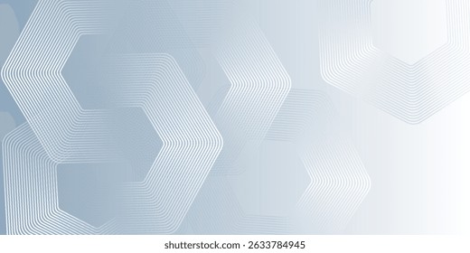 Abstrakte Sechsecklinien auf grauem Hintergrund. Geometrisches Streifenliniendesign für Poster, Broschüre, Cover, Website, Banner. 10 EPS