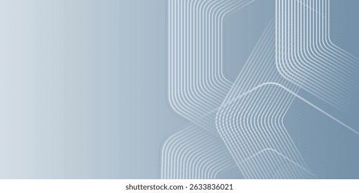 Abstrakte Sechsecklinien auf grauem Hintergrund. Geometrisches Streifenliniendesign für Poster, Broschüre, Cover, Website, Banner