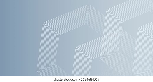 Abstractas líneas hexagonales sobre fondo gris. Diseño de arte de línea de rayas geométricas moderno