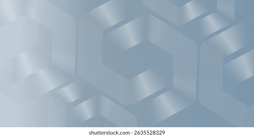 Abstract hexagon lines on gray background. Geometric stripe line art design modern