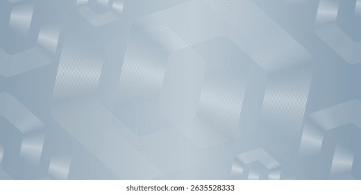 Abstract hexagon lines on gray background. Geometric stripe line art design modern