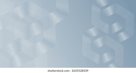 Abstract hexagon lines on gray background. Geometric stripe line art design modern