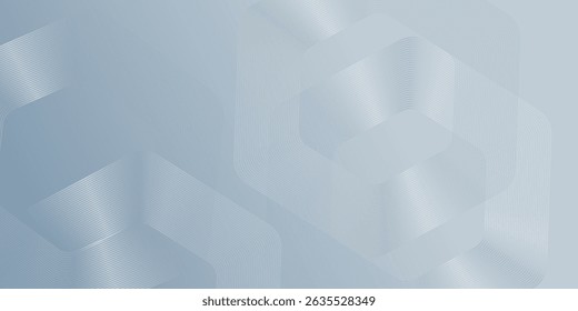 Abstract hexagon lines on gray background. Geometric stripe line art design modern