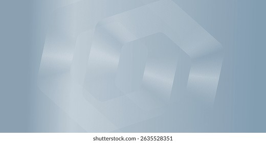 Abstract hexagon lines on gray background. Geometric stripe line art design modern