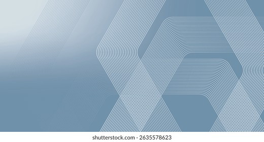 Abstract hexagon lines on gray background. Geometric stripe line art design for poster, brochure, cover, website, banner.