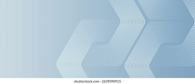 Abstract hexagon lines on gray background. Geometric stripe line art design for poster, brochure, cover, website, banner.