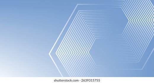 Abstract hexagon lines on gray background. Geometric stripe line art design modern