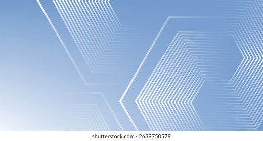 Abstract hexagon lines on gray background. Geometric stripe line art design modern