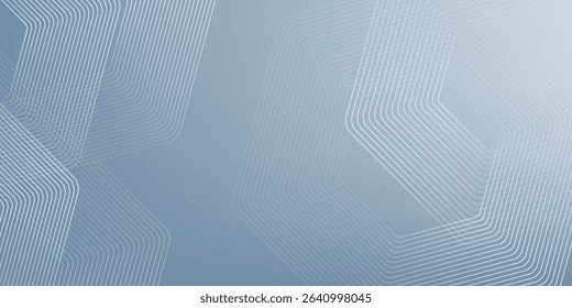Abstract hexagon lines on gray background. Geometric stripe line art design for poster, brochure, cover, website, banner.