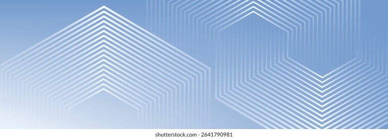 Abstract hexagon lines on gray background. Geometric stripe line art design modern