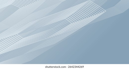 Abstract hexagon lines on gray background. Geometric stripe line art design modern. eps10