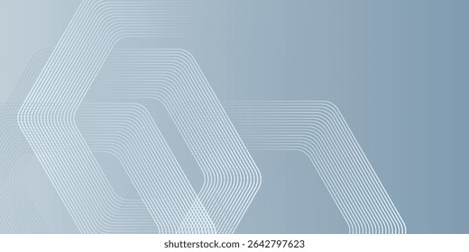 Abstract hexagon lines on gray background. Geometric stripe line art design modern
