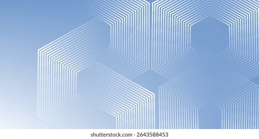 Abstract hexagon lines on gray background. Geometric stripe line art design modern