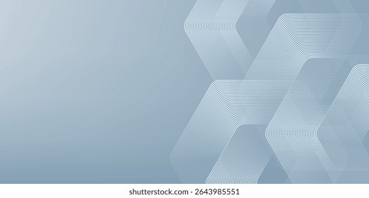 Abstract hexagon lines on gray background. Geometric stripe line art design modern
