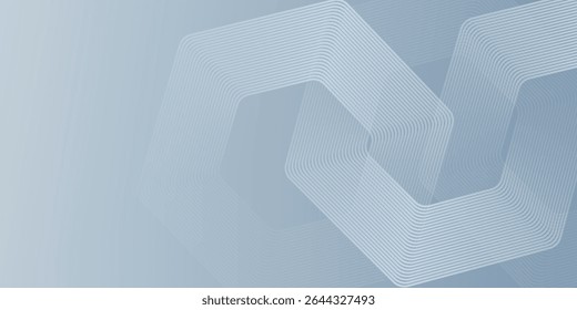 Abstract hexagon lines on gray background. Geometric stripe line art design modern eps 10